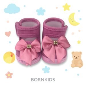 Sapatinho Luxo baby Rosa c/ Laço