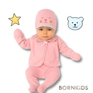 Conjunto Pagã Touca Bordada (5 peças) Rosa