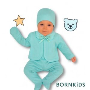 Conjunto Pagã Gola Piquê (5 peças) Azul Bebê