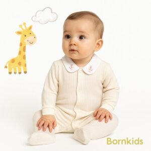 Macacão Canelado Premium Bordado Branco