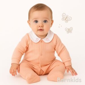 Macacão Canelado Premium Bordado Rosa