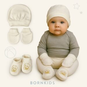 kit touca, luva e sapatinho