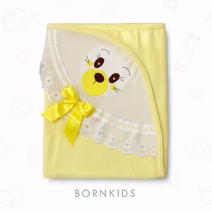 Toalha Fralda Carinha Bordada Amarelo