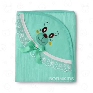 Toalha Fralda Carinha Bordada Verde