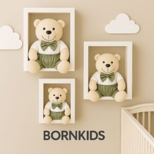 Trio de Urso de Pelúcia Anti-Alérgica Verde