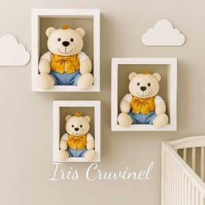 Trio de Urso de Pelúcia Anti-Alérgica Príncipe