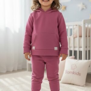 Conjunto Inverno Bouclé Rosa Escuro
