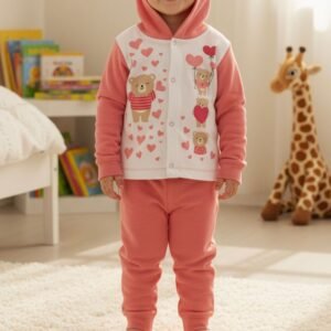 Conjunto Inverno (2 peças) Casaco + Calça Salmão