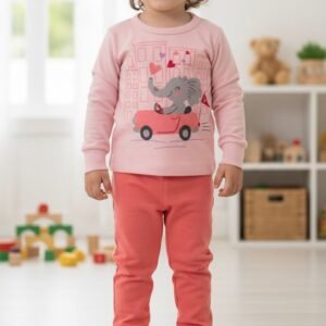 Conjunto Inverno (2 peças) Casaco + Calça Rosa