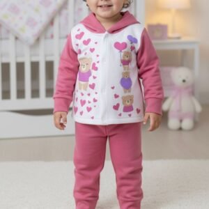 Conjunto Inverno (2 peças) Casaco + Calça Rosa