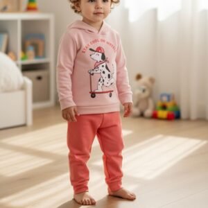 Conjunto Inverno (2 peças) Casaco + Calça Rosa