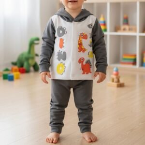 Conjunto Inverno (2 peças) Casaco + Calça Cinza Dino