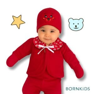 Conjunto Pagã Touca Bordada (5 peças) vermelho