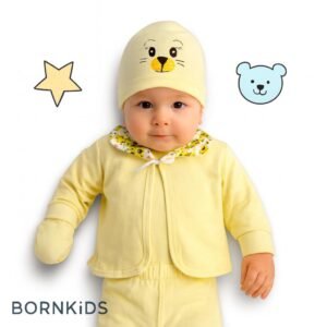 Conjunto Pagã Touca Bordada (5 peças) Amarelo