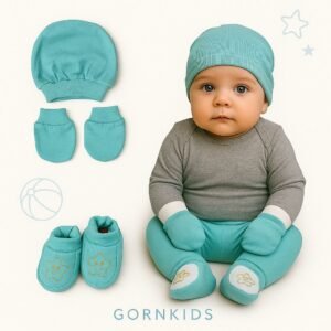 kit touca, luva e sapatinho