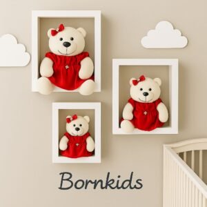 Trio de Urso de Pelúcia Anti-Alérgica Vermelho