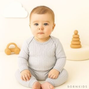 Conjunto Canelado ML 2 Peças (Body + Calça) Cinza