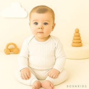 Conjunto Canelado ML 2 Peças (Body + Calça) Branco