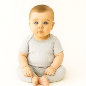 Conjuntos Canelado Cinza Calça + Body MC