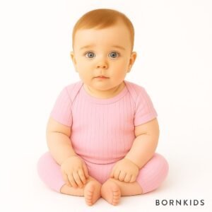 Conjuntos Canelado Rosa Claro Calça + Body MC