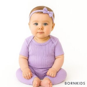 Conjuntos Canelado Lilás Calça + Body MC