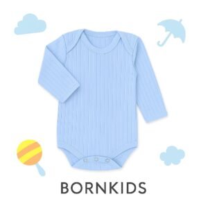 Body Suedine Canelado ML (Azul)